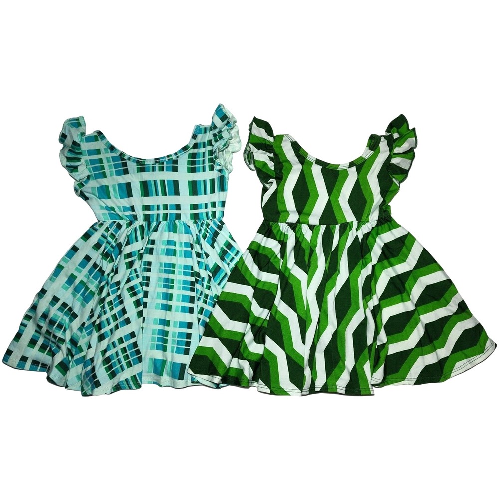 2 Dot Smile Girls 12 18 24 Empire Dress Lot St Patrick's Day‎ Green Baby Holiday